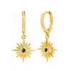925 Silver Needle Square Pendant Hoop Earrings Vintage Gold Earrings For Women Shell Pendant Earring Fashion Jewelry Accessories