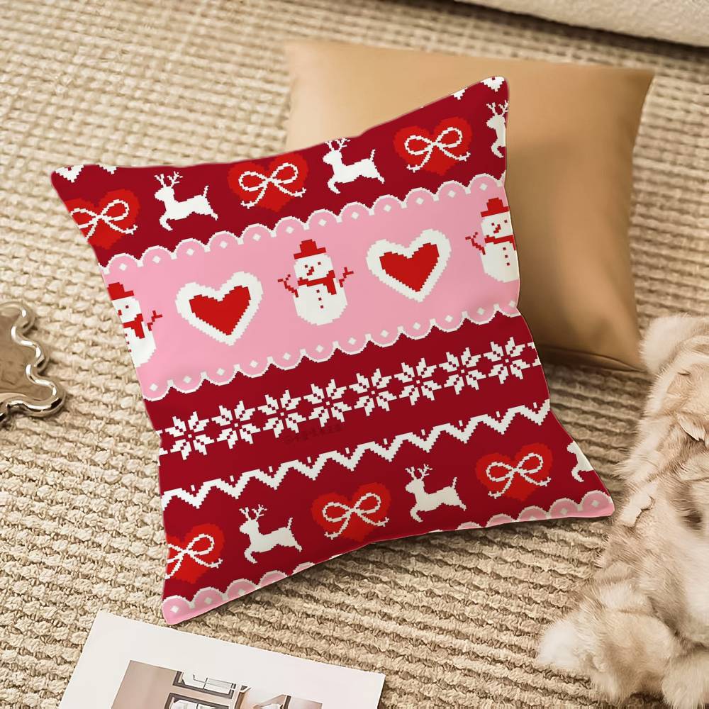 Christmas Spirit Pillow Case Anti-dustmite Invisible Zipper Sofa Bed