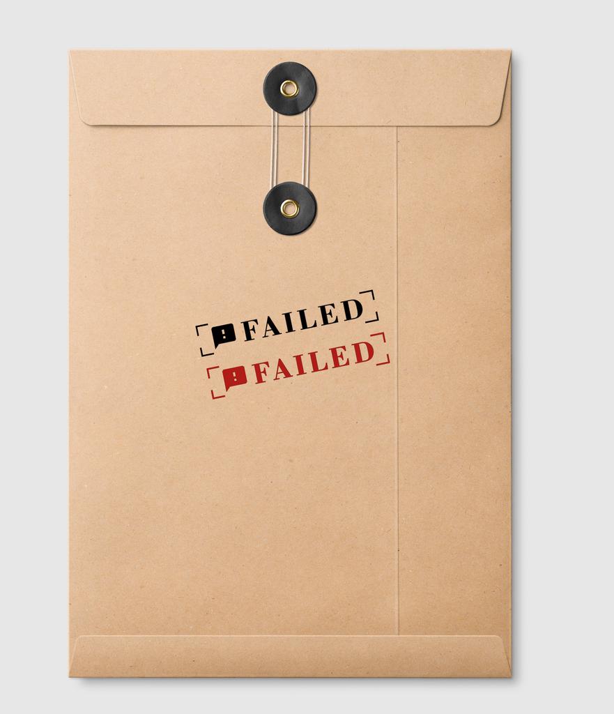 Printtoo Failed Self Inking Rubber Stamp Pre-Inked Office Stamp- Home Office Business Stationery, Black- 42 x 9
