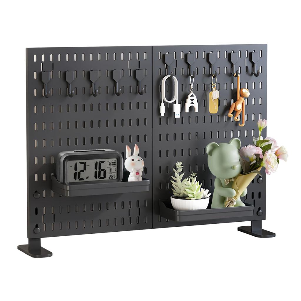 Desk Tabletop Punching Combination Perforated Large Capacity Storage Desk Decorative DIY Office Includes Hook Storage 60x42cm Pegboard, Panel, Board,