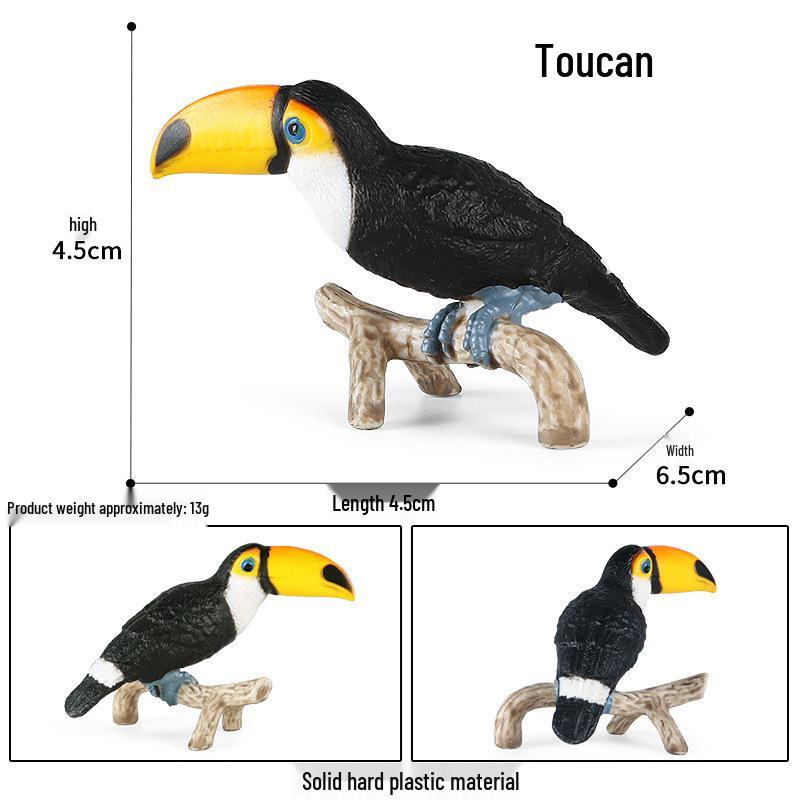 Children's Toys: Toucan Simulation Bird Model - Plastic Parrot Ornament with Large Beak, Perfect for Cognitive Learning