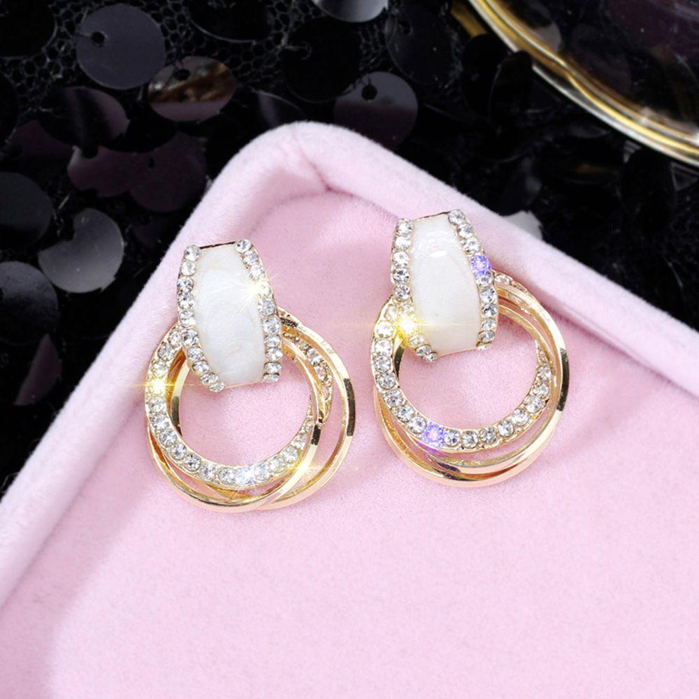 

Luxury Geometric Earrings Gift Crystal Earrings Round Stud Earrings Fashion Jewelry