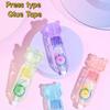 1/2/4pcs Mini Portable Soul Color Press Type Glue Tape Transparent Gradient Design 5mm*6m Pen Shape for DIY