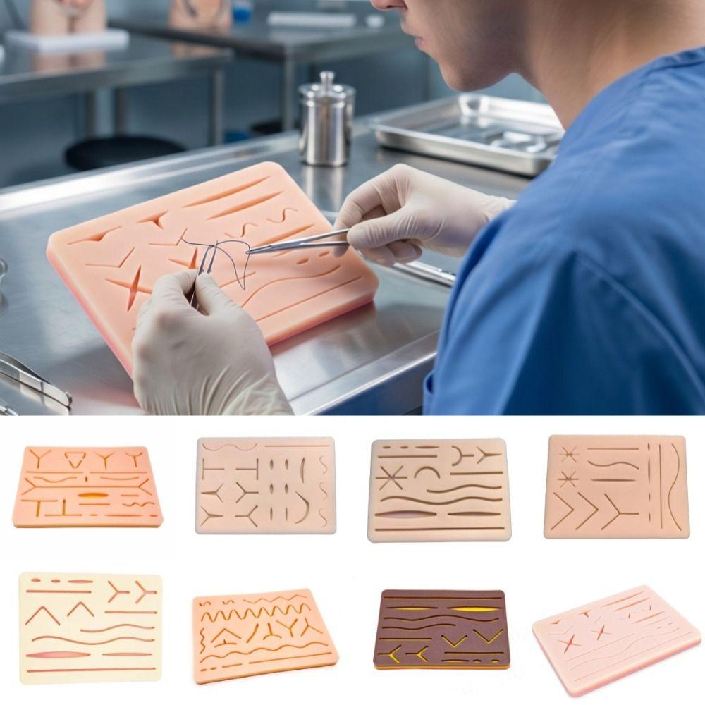 Suturing Practice Skin Suture Kit Silicone Skin Suture Pad Practice Tools Training Model Students