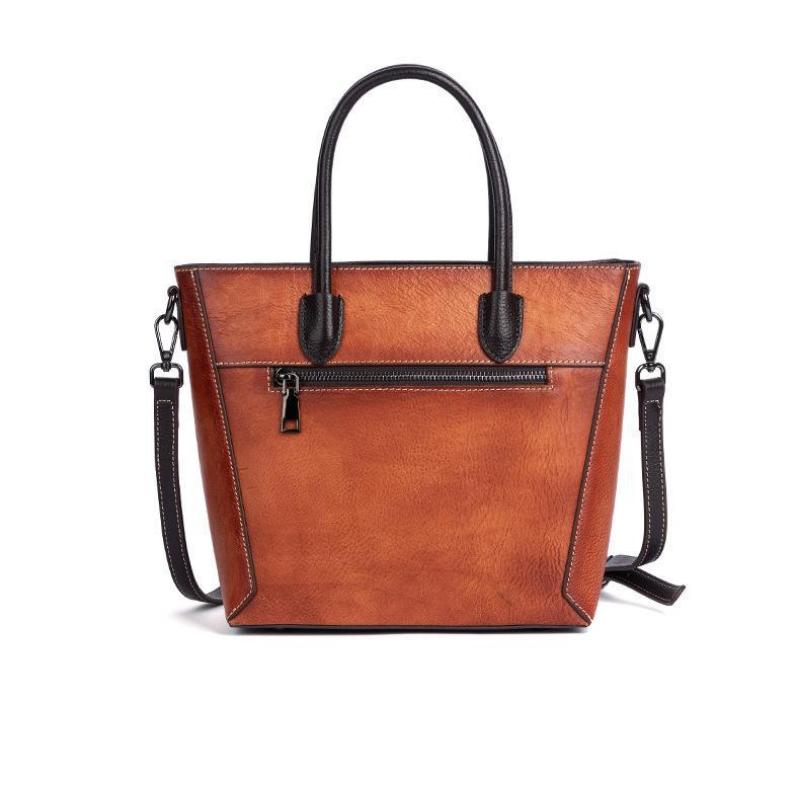 Johnature Retro Embossed Women Tote Bag Genuine Leather Luxury Handbag Leisure Natural Soft Cowhide Large Capacity Shoulder Bags