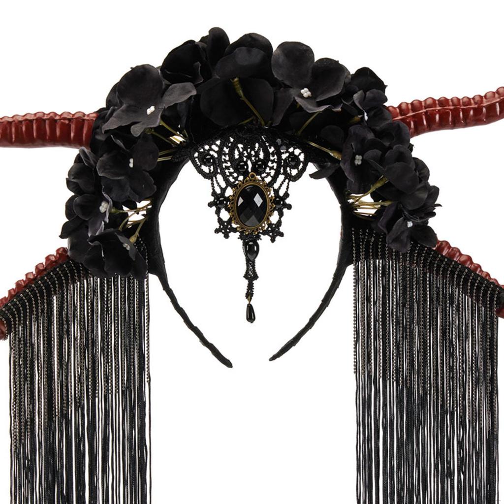 Halloween Horns Headband Fashion Devil Hairband for Fancy Dress Cosplay With Tassels