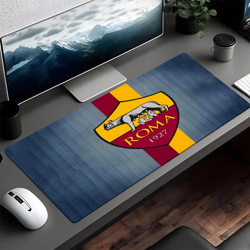 Tappetino per mouse Emblema Football Club Roma, Tappetino per mouse da gioco, Tappetino per tastiera, Decorazione per scrivania per computer portatile, Regalo per tifoso, Regalo di compleanno