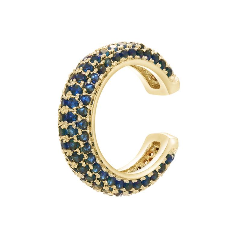 Bead Buckle Jewelry Micro-Inlaid Colored Diamond Ear Bone Clip Color Zirconium Simple Ear Clip Earrings Copper 18K Gold-Plated Ve131