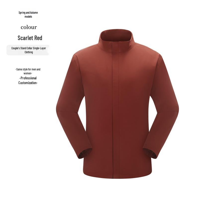Unisex Stand-Collar Spring/Autumn Jacket: Lightweight, Windproof, Water-Repellent Workwear 4XL