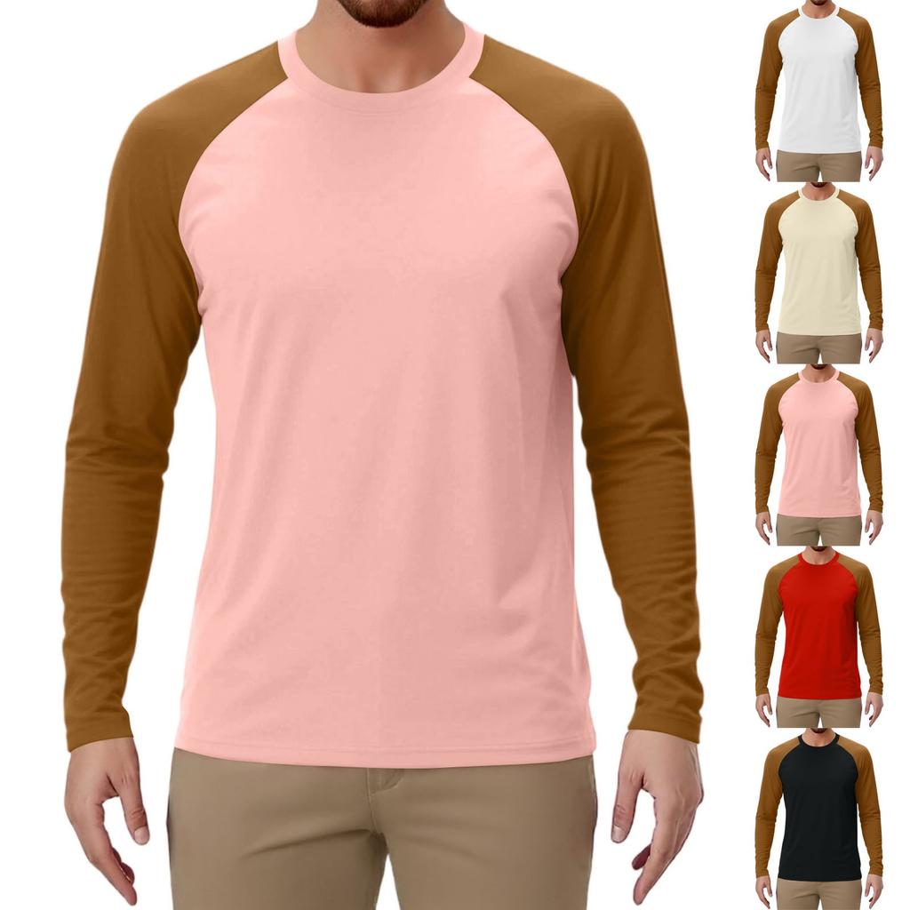 Pánské sportovní tričko s dlouhým rukávem raglánového střihu v kontrastních barvách