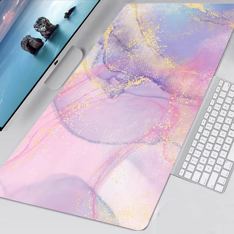 Luxury Alcohol Ink Marble Large Mouse Pad Waterproof Nonslip Gaming Mat