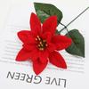 Red Color Christmas Flowers Bouquet Green Leaves Fake Flowers Decoration  Christmas Tree Ornaments