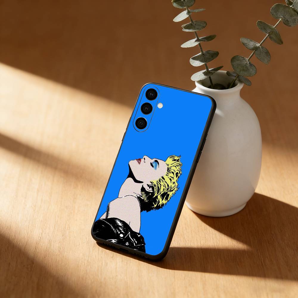 Queen of Pop M-Madonna Phone Case For Samsung GalaxyA13,21s,22,31,32,52,53,71,72,73,Soft Black Cover