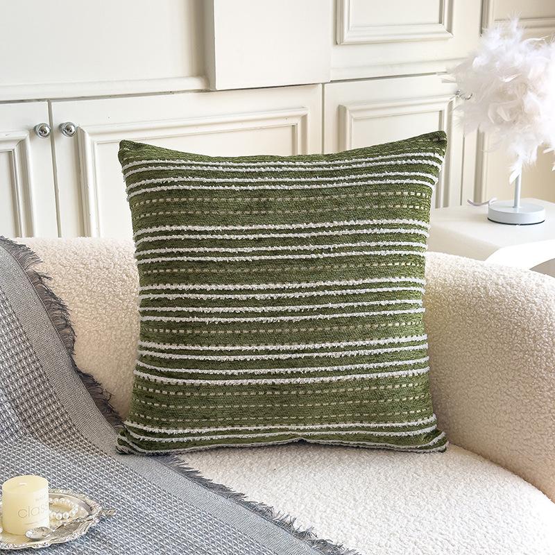 18x18 Zoll Boho Kissenbezüge Chenille Texturiert Gestreift 45x45cm Kissenbezug Sofakissenbezug für Wohnzimmer Heimdekoration