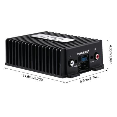 Wudi 4-kanals bilforsterker, 4*47W forsterker for Android bilstereo, Klasse AB, 2 Ohm stabil
