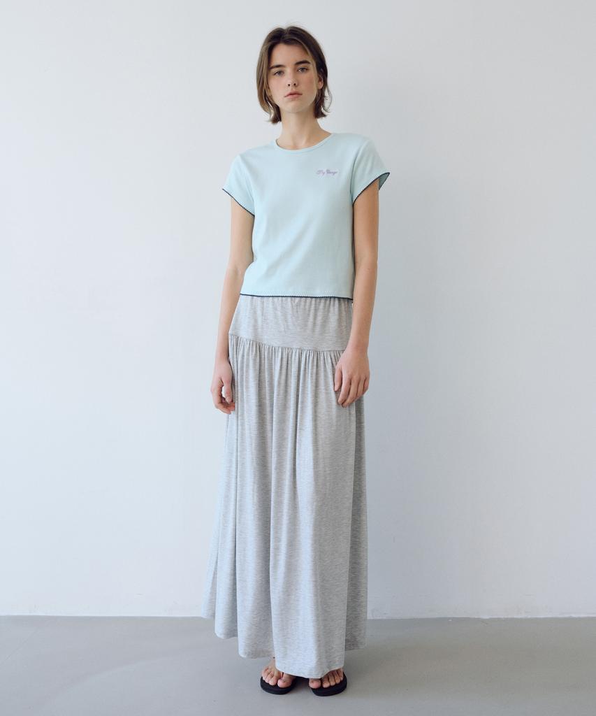 Yulago Tencel Shirring Long Skirt