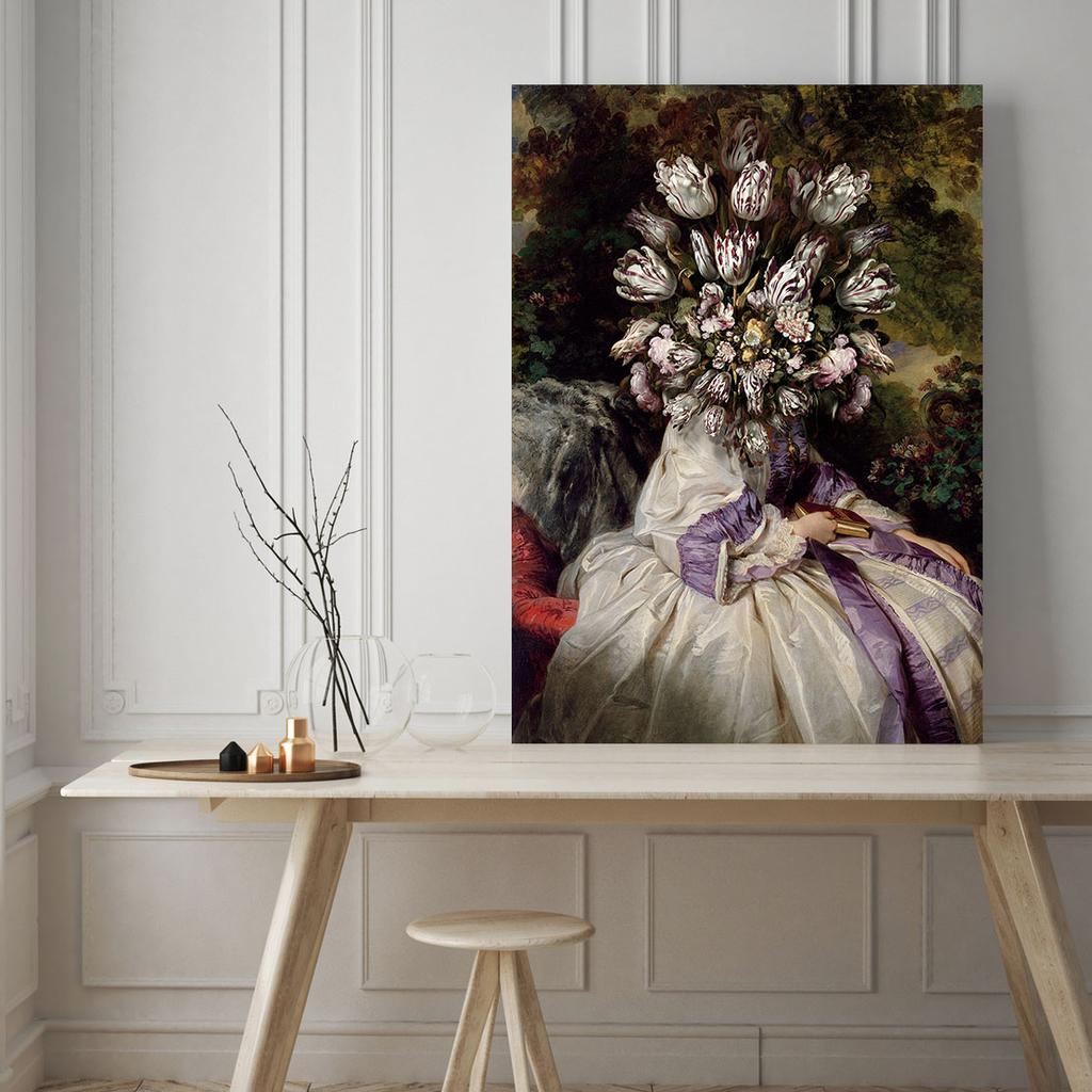 Canvas Painting Portrait Flowers