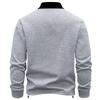 Men's Casual Colorblock V-Neck Zipper Shirt Lapel Long Sleeve Bottom Sweatshirt