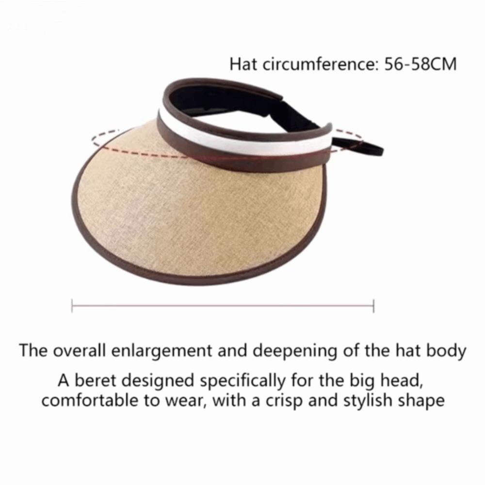 UV-Schutz Stroh Strandhut Breiter Rand Sonnenschutzhut Damen Mode Leerer Oberteilhut Damen