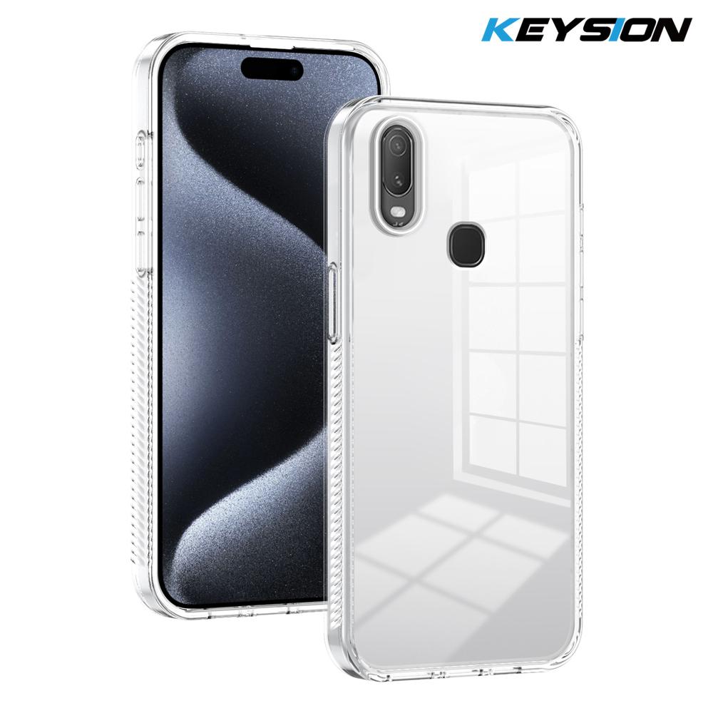 

KEYSION Прозрачный чехол для телефона для VIVO Y17 Y15 Y12 Мягкий ТПУ+ПК Противоскользящий HD Прозрачный Ударопрочный Чехол на заднюю панель телефона для VIVO Y11 2019 for VIVO Y12 чистый