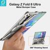 Metal Bumper Case for Samsung Galaxy Z Fold 8 Ultra 360° Rotation Magnetic Stand Shockproof Drop Protection Frameless Cover