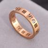 Fashion Diamond Titanium Steel Ring 18K Plated Hollow Zirconia Wedding Band for Couples Jewelry