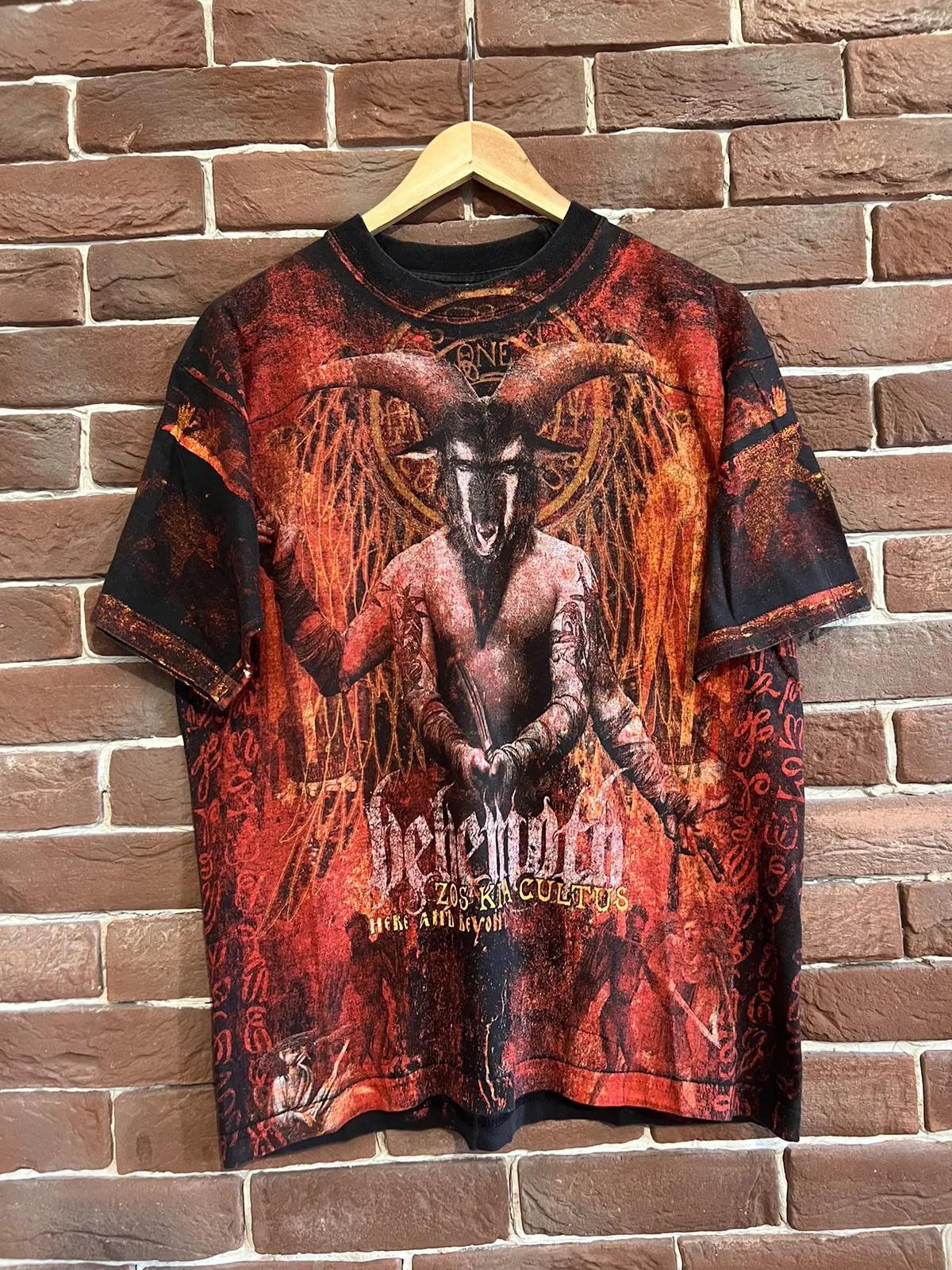 Rare Vintage 00s Behemoth All Over Black Metal Band Tshirt Unisex T-Shirt XXL