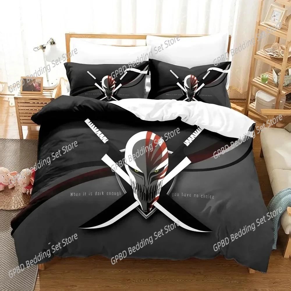 3D Print Anime Bleach Kurosaki Ichigo Beding Set Bedrom Soft Modern Bedspreads Comefortable Soft Duvet Cover Comfortable Quilt Cover Pilowcase
