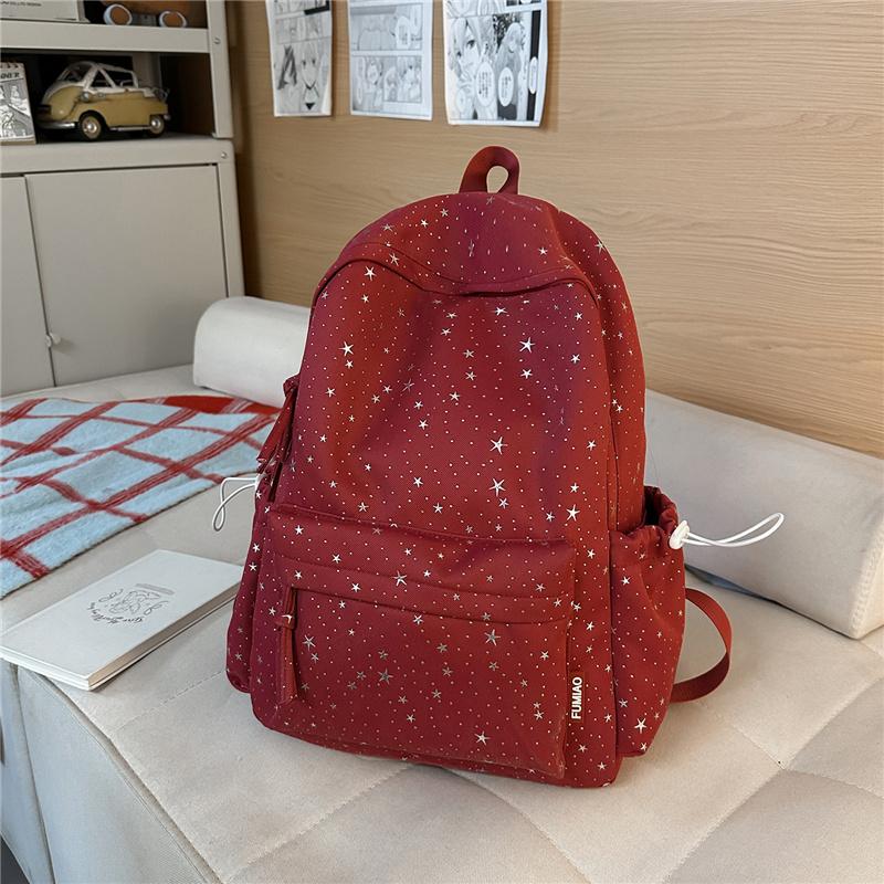 

Star Print Student Schoolbag Women s Travel Lightweight Backpack красный