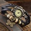 Watch for Women Women Retro LeatherWinding Bracelet Leaf Pendant Watch  Dial Design Leather Strap Accessories for Women