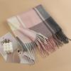 New British Style Imitation Cashmere Tassel Scarf for Girls High End Cold Proof and Warm Scarf