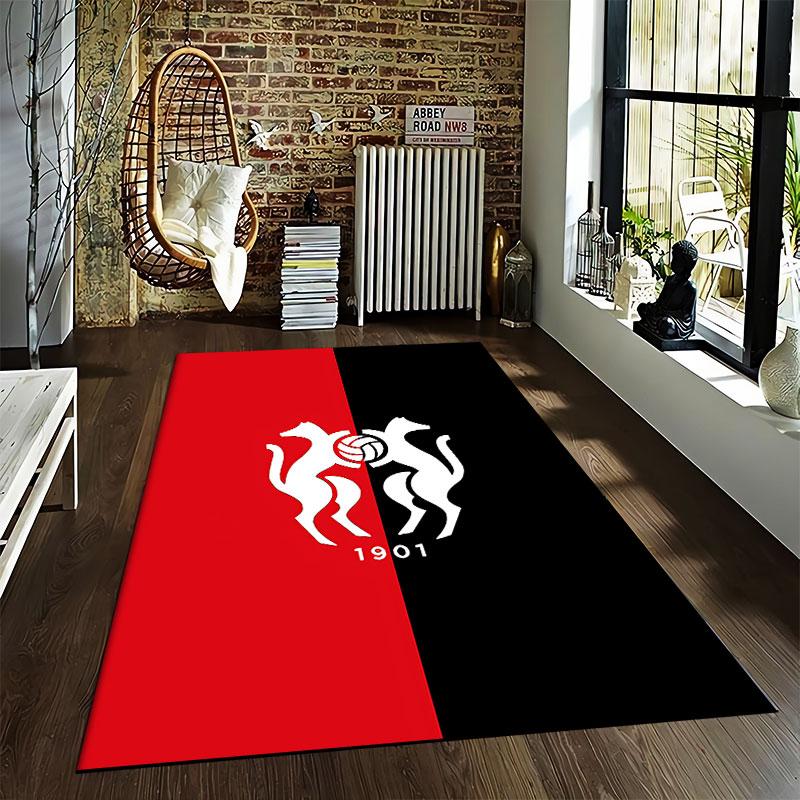 Red and Black Dog Duo Carpet suitable as a non-slip mat for the living room or bedroom sofa
