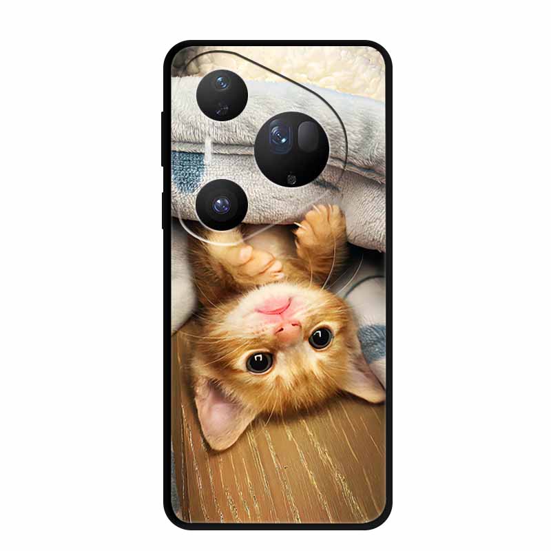 Cover For Huawei Pura 80 Pro Plus Silicone TPU Phone Case for Pura80 pro+ 80 Ultra Para Black Back Soft Protector Cartoon Capa