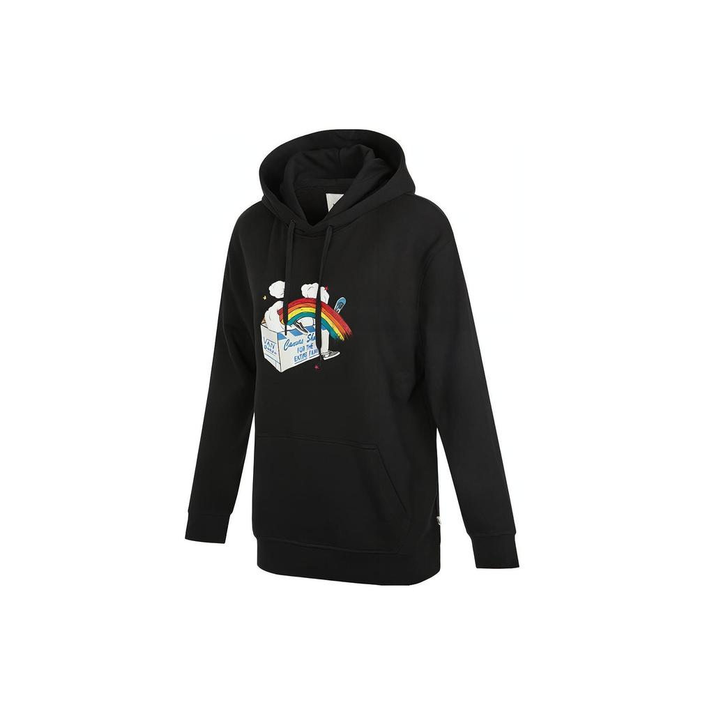 Vans Rainbow Print Hoodie Sweatshirt Women Tops Black VN0A5F69BLK