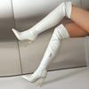 35-48 Herbst und Winter Spitze Überknie Stiefel Hoher Absatz Elastisch Schmaler Schaft Damen Stiefel Sexy Mode