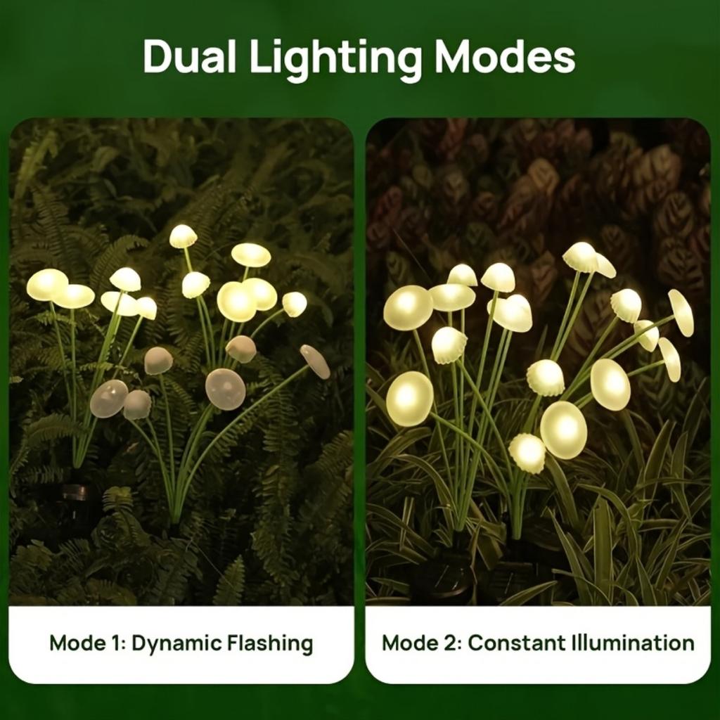Solar Powered 6/8/10 LED Jellyfish Mushroom Lights, Garden Landscape Lights, Outdoor Lawn Lights, Holiday Garden Decorative Lights