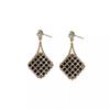 High-End Metal Hollow Rhombus Stud Earrings Fashion Versatile Temperament Trend Earrings Niche Design Light Luxury Women