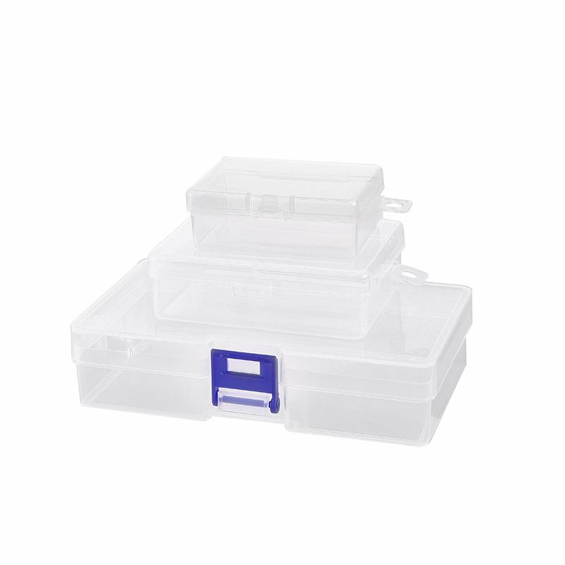Transparent Rectangular Plastic Lock Empty Box, Sample Box, Spare Parts Packaging Box, Tool Storage Box