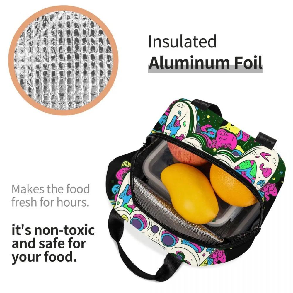 Borsa Termica per Pranzo Isolante Astratta Colorata con Graffiti per Gamer Bambini Scatole per Cibo Portatili Borsa Termica Tote