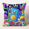 Drawing Graffiti Backrest Square Office Pillow Cover Funny Graffiti Pillow Home Sofa Cushion Cover