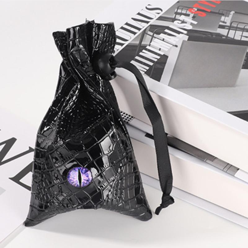 

1pc Drawstring Dice Bag PU Leather DND Dice Pouch Tarot Oracle Cards Storage Bag for D&D Dice, Coins and Accessories фиолетовый