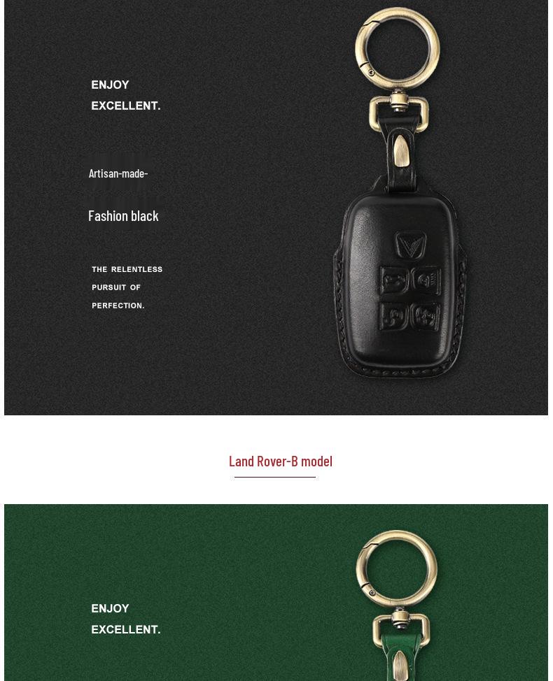 Genuine Leather Key Case for Land Rover Discovery, Sport, Evoque, and Jaguar 2020