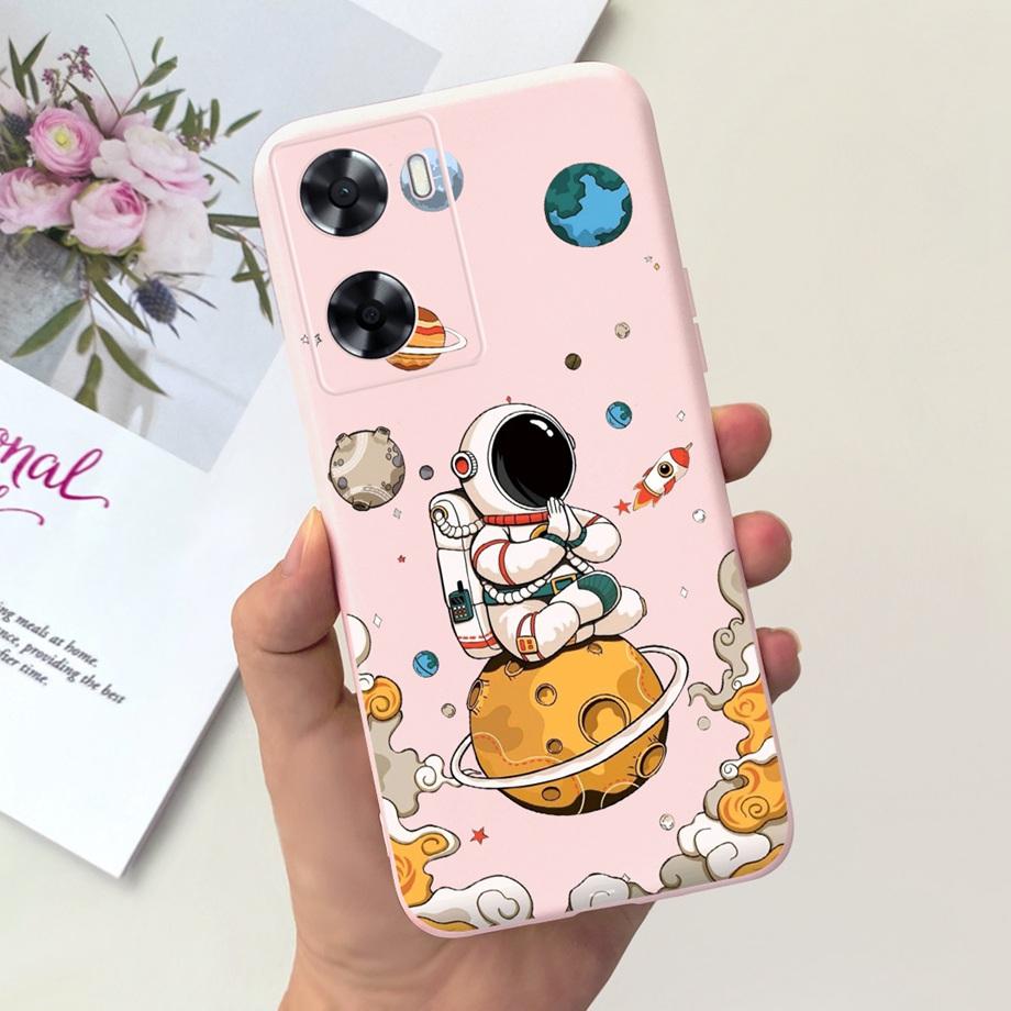 Für OPPO A57 4G CPH2387 Hülle Für OPPO A77 4G A77s A57s A57e Handyhülle Weiches Flüssigsilikon TPU Hülle Für OppoA57 Astronauten Tasche