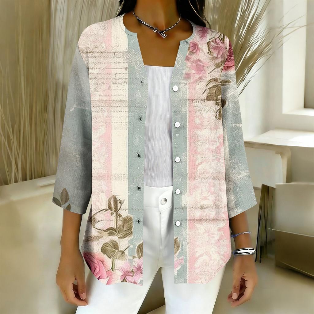 Women's 3/4 Sleeve Shirts Graphic Tees Shirts Casual Basic Tops Pullovers