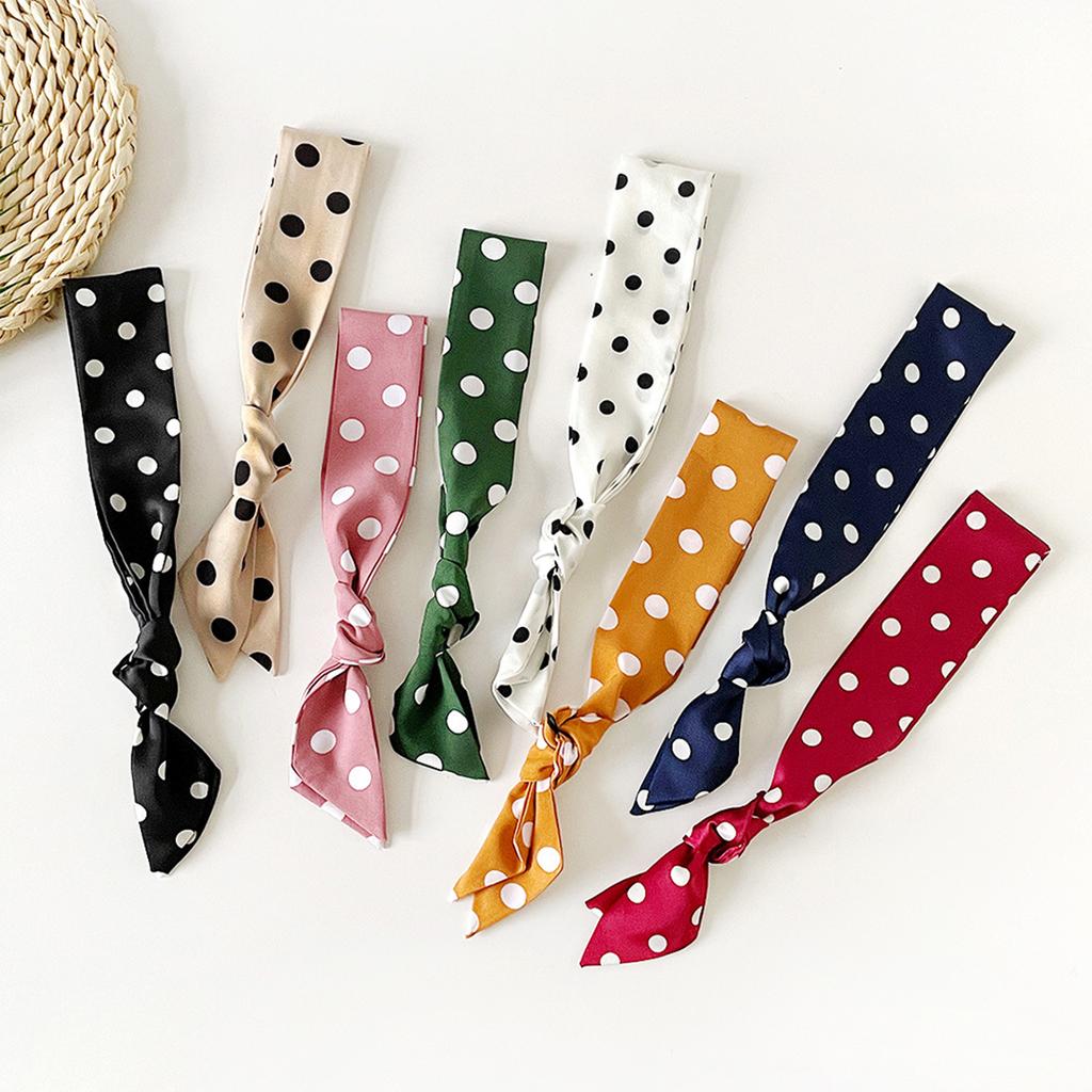 Ladies' Polka Dot Small Long Strip Ribbon Fashionable Scarf Tie Neck High-end Belt Slender Narrow Scarf
