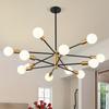 Modern LED Chandelier Retro Black Gold Multi Head Pendant Light For Living Room Restaurant Coffee Shop Office Decorative Lamps