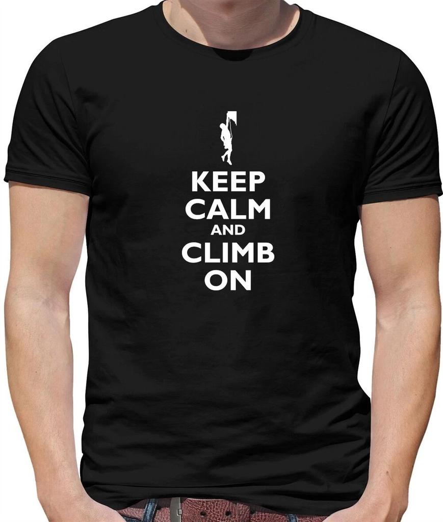Keep Calm and Climb On - Mens T-Shirt - Climbing Rock Mountain Climber