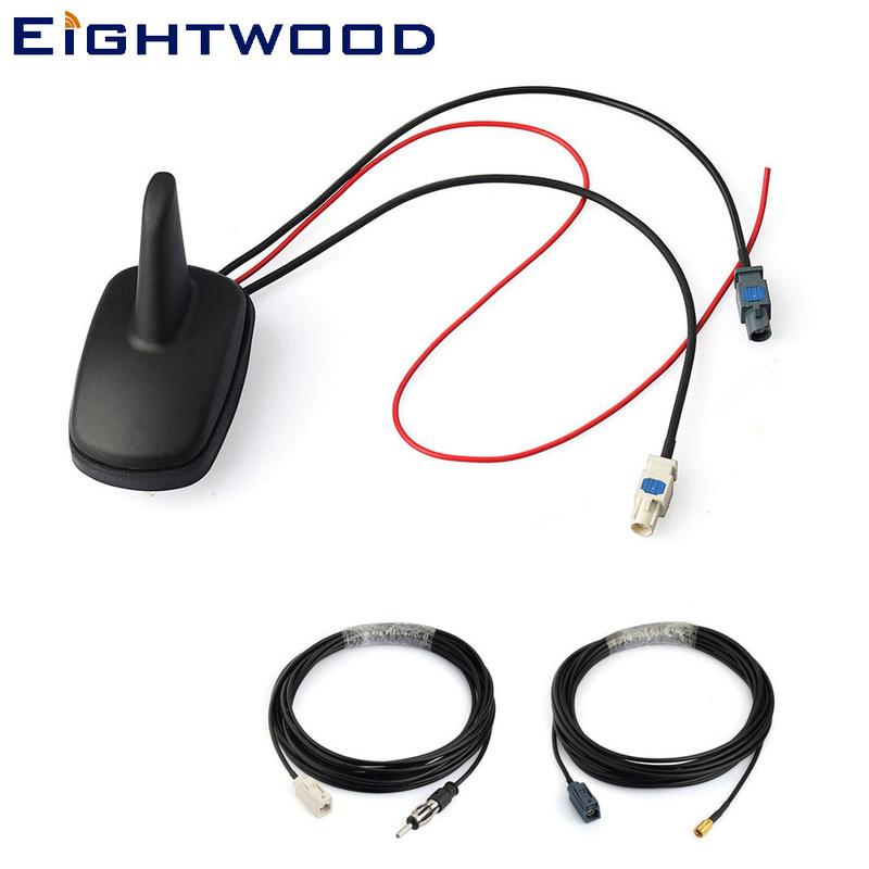 Eightwood Auto DAB+FM Radio Stereo Verstärkte Antenne Dachmontage Shark Fin SMB Antenne Ersatzkabel für Pioneer Sony DAB Kit