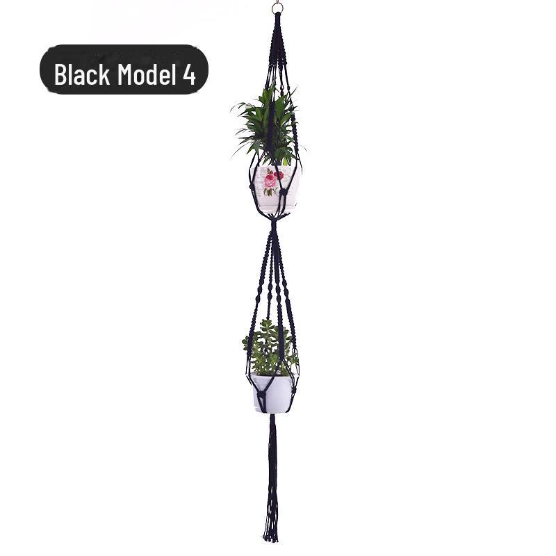 Handwoven Hanging Basket for Flower Pots - Decorative Gardening Net Rack