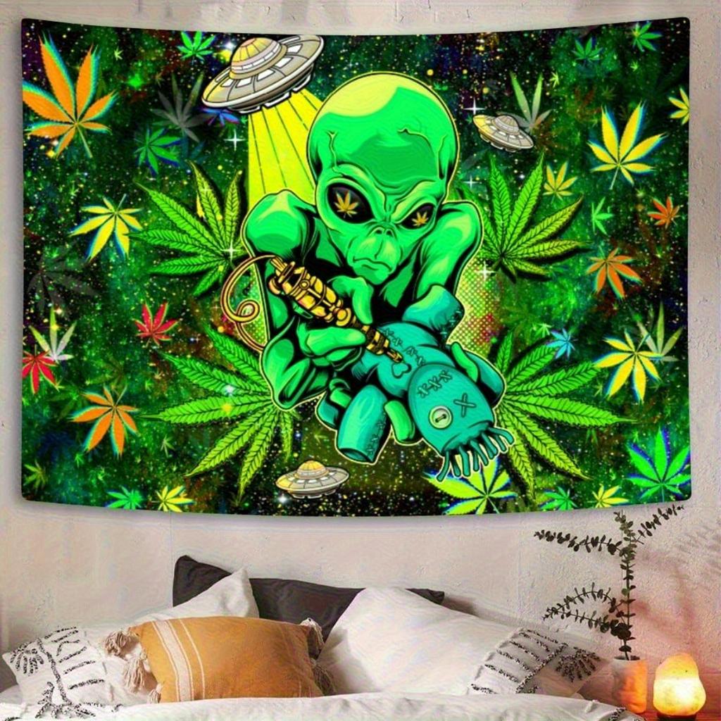 Alien Psychedelic Tapestry Living Room Feature Wall Music Party Theme Wall Hanging Guesthouse Room Decor